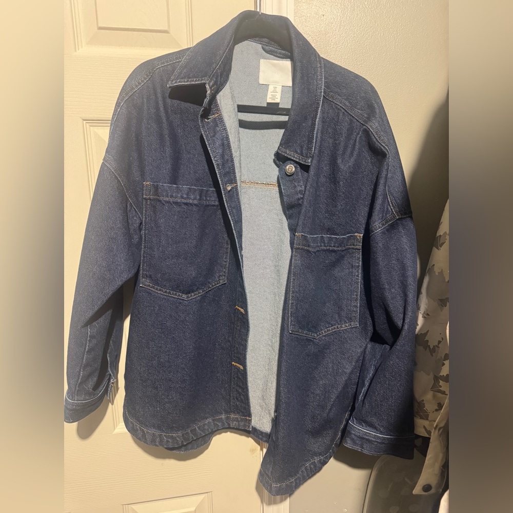 H&M Dark Blue oversized denim shirt